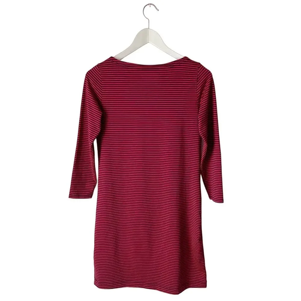 Vineyard Vines Sankaty Blue And Red Striped Long-Sleeve Dress Size XS
